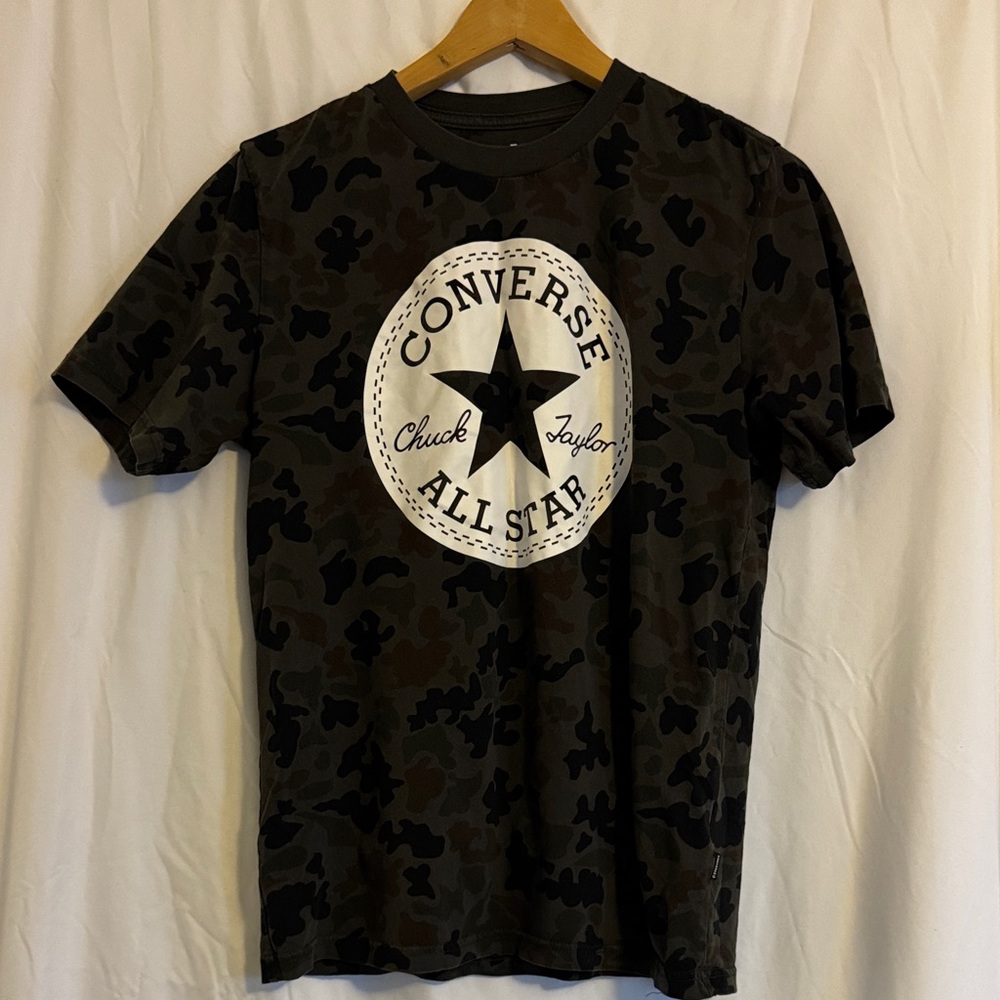 Converse Men's All‎ Star Camo Tee - Black and Brown - size XS